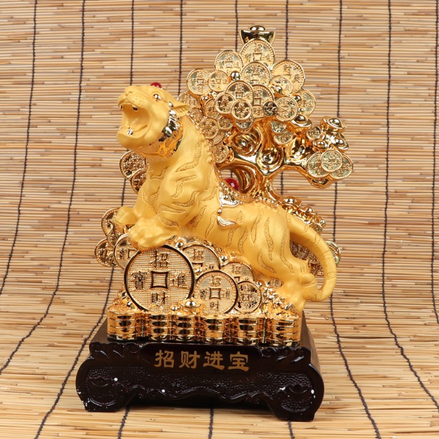 황금 나무 복 호랑이 인형 대 인테리어 장식 소품