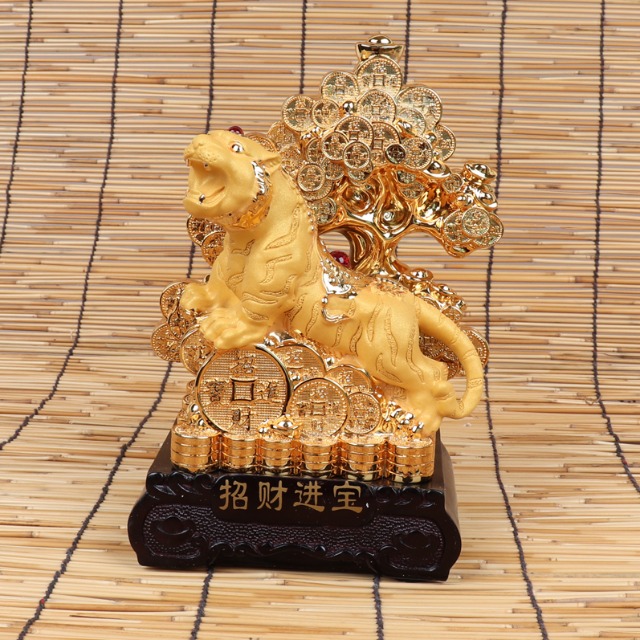 황금 나무 복 호랑이 인형 중 인테리어 장식 소품