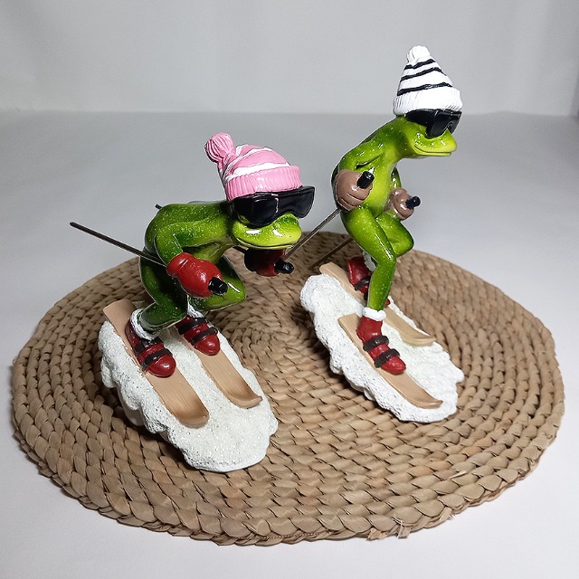 스키 커플 개굴 개구리 소품 장식 인테리어 YX99015