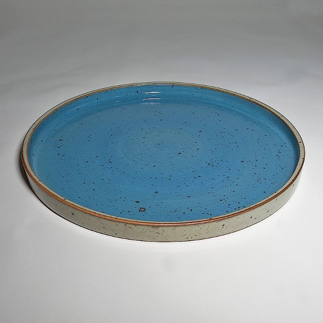 봄내음 원형 접시 블루