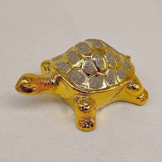 황금 가루 거북이 인형 소 인테리어 장식 소품