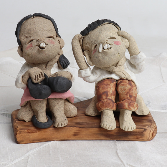 고무신 소꿉친구 토기 인형 옛날 인형 전통 공예 소품