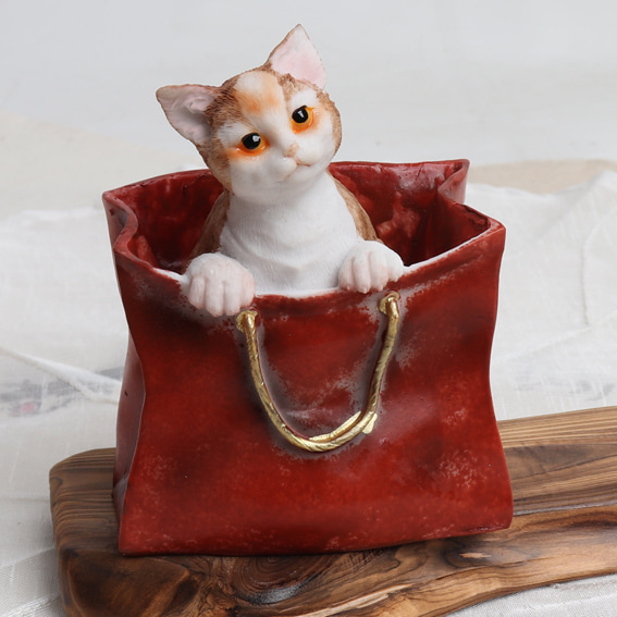 가방 고양이 소품 인형 B 실내 인테리어 장식