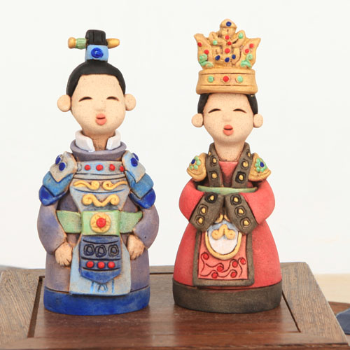 선덕여왕 특제품 토기 인형 옛날 인형 전통 공예 소품