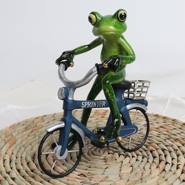 자전거 타는 개구리 인형 인테리어 장속 소품